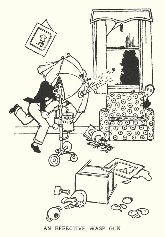 Eine effektive Wespenpistole (Lithografie) von William Heath Robinson