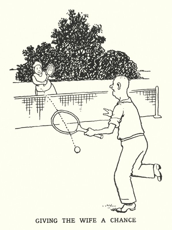 Der Frau eine Chance geben (Lithografie) von William Heath Robinson