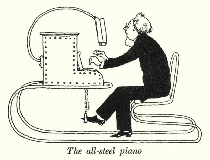 Das Ganzstahl-Klavier von William Heath Robinson