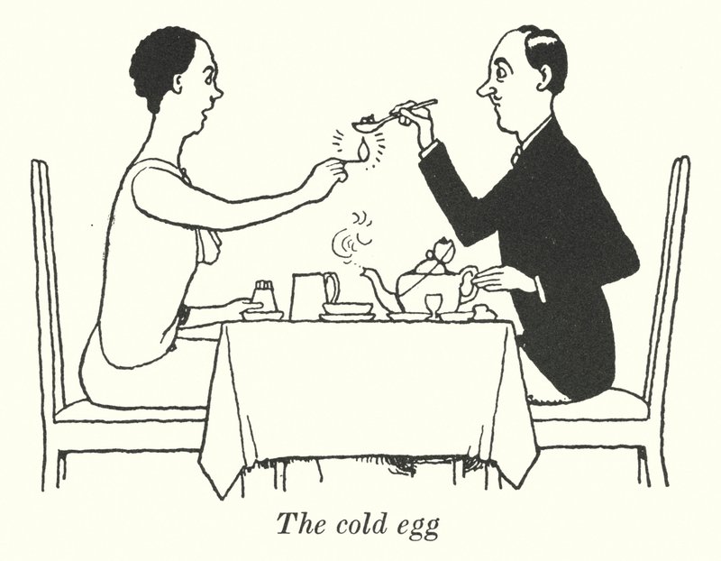 Das kalte Ei (Litho) von William Heath Robinson