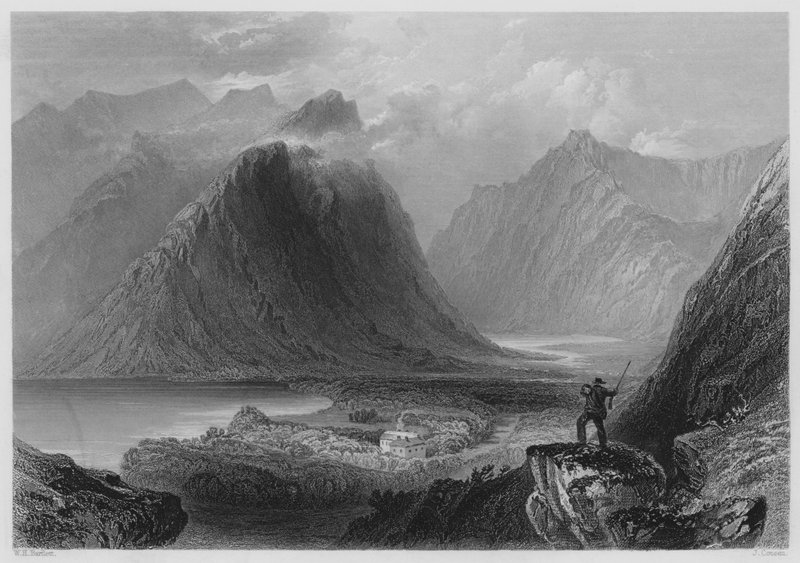Delphi Lodge, Connemara von William Henry (after) Bartlett