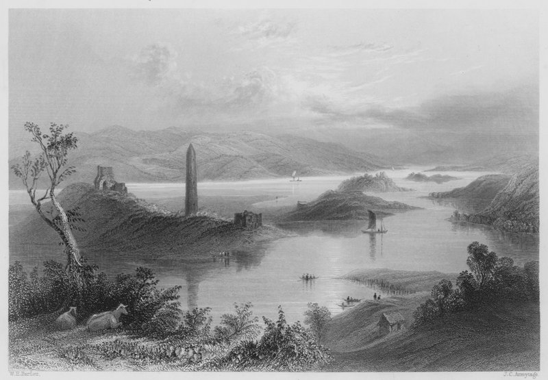 Devenish Island, Loch Erne von William Henry (after) Bartlett
