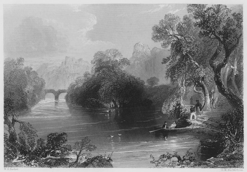 Old Weir Bridge, Killarney von William Henry (after) Bartlett