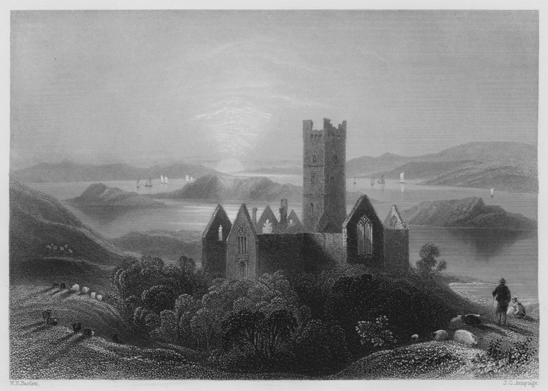 Roserk Abbey von William Henry (after) Bartlett
