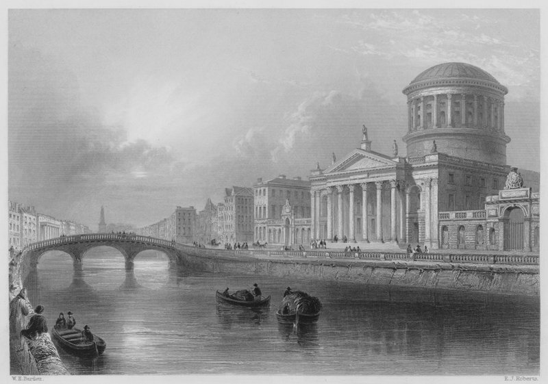 Die Vier Gerichte, Dublin von William Henry (after) Bartlett