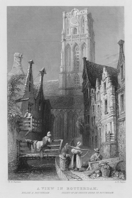 Eine Ansicht in Rotterdam (Stich) von William Henry Bartlett
