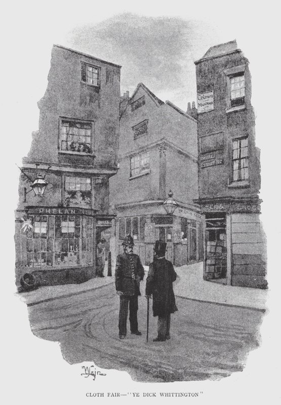 Cloth Fair, "Ye Dick Whittington" von William Luker