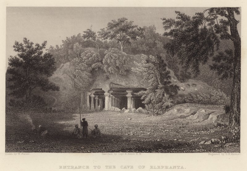 Eingang zur Elephanta-Höhle von William Purser