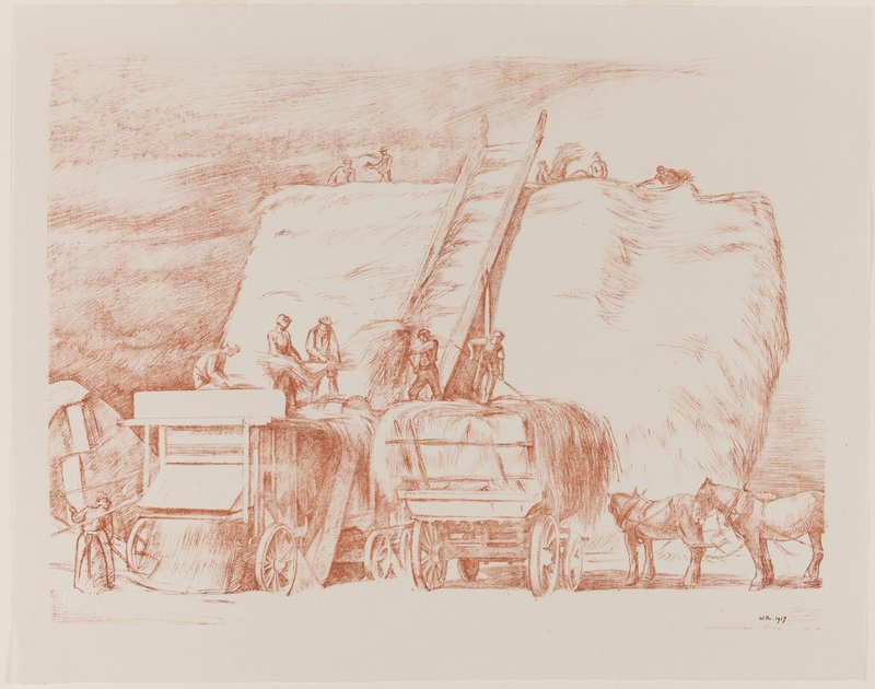 Weizen dreschen von William Rothenstein