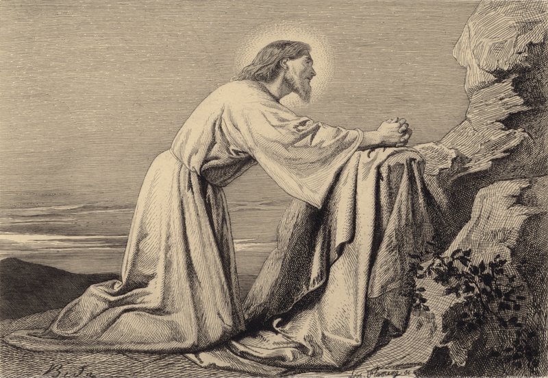 Jesus betet von after Albert Robida
