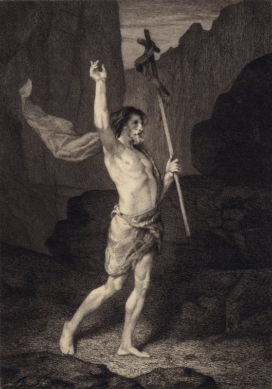 Johannes der Täufer in der Wüste von after Albert Robida