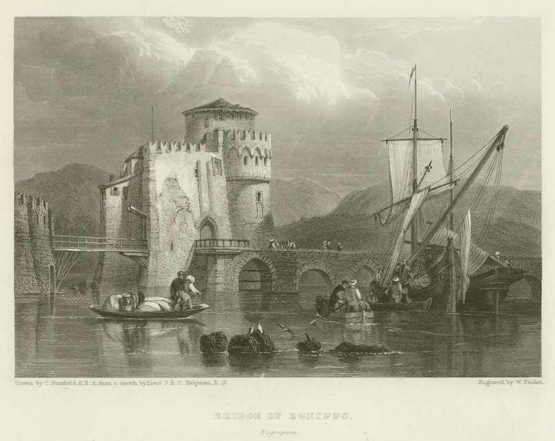 Brücke von Egnippo, Negropont von after C. Stanfield