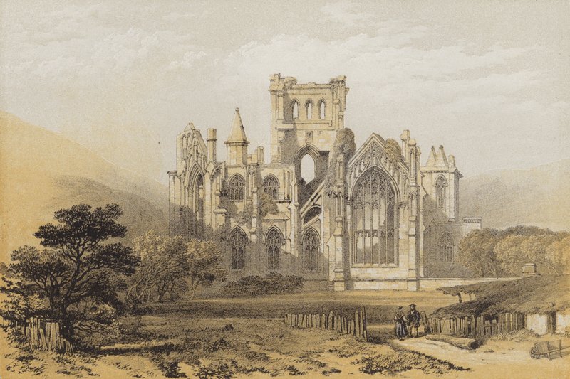 Melrose Abbey, von Osten von after David Roberts