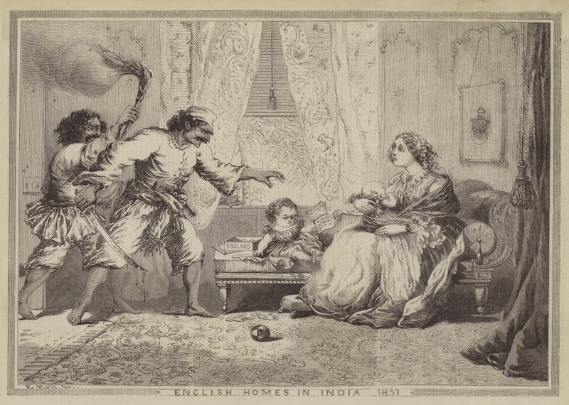 Englische Häuser in Indien, 1857 von after Edward Hull
