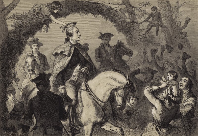 Angelica Peale krönt Washington von after Felix Octavius Carr Darley
