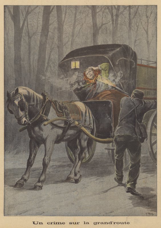 Ein Verbrechen auf der Autobahn von after Henri Meyer