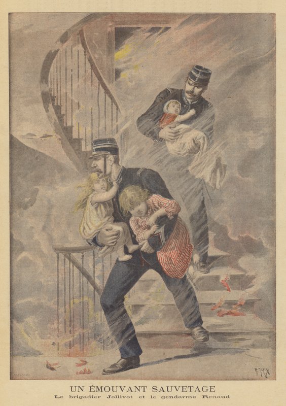 Eine rührende Rettung von after Henri Meyer