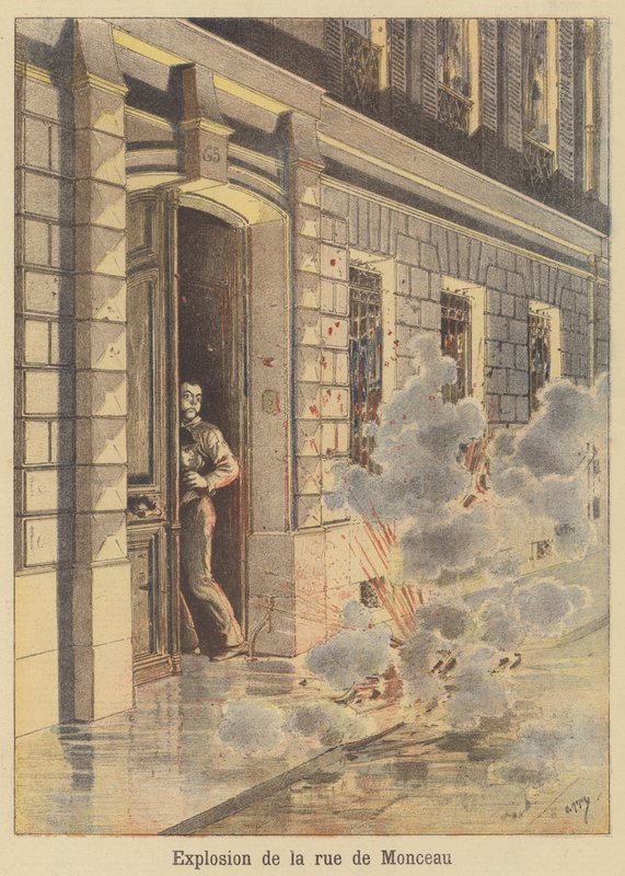 Explosion in der Rue de Monceau von after Henri Meyer
