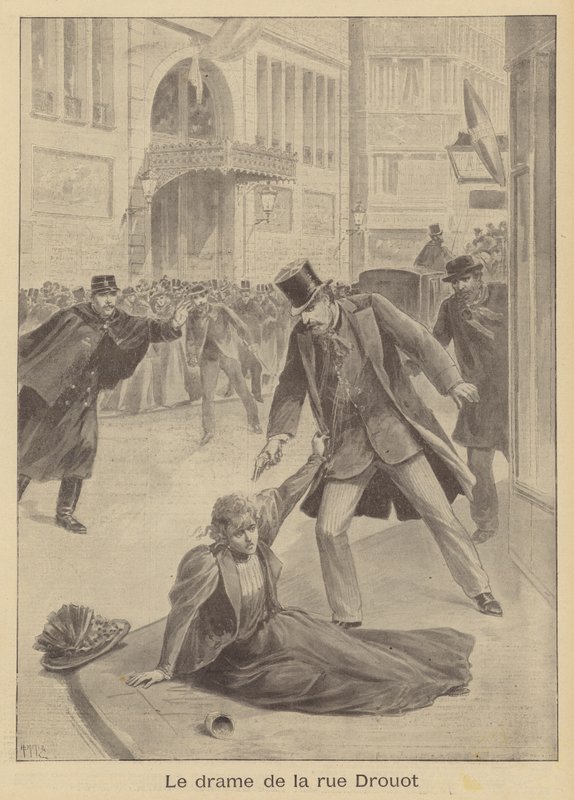 Schießerei in der Rue Drouot, Paris von after Henri Meyer