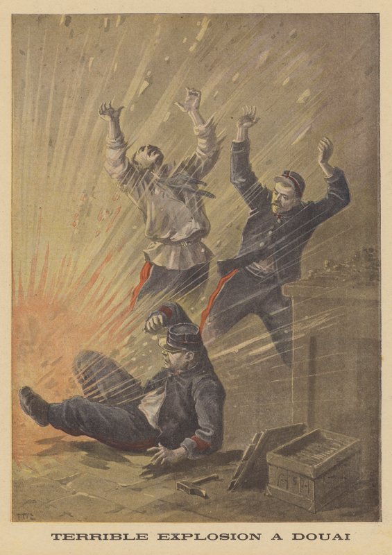 Schreckliche Explosion in Douai von after Henri Meyer