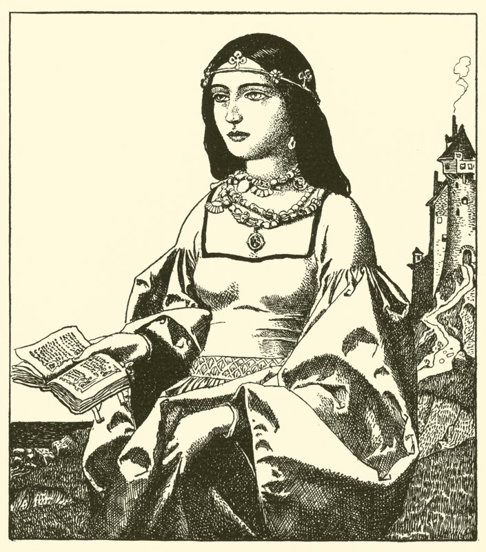 Die Dame Belle Isoult von after Howard Pyle