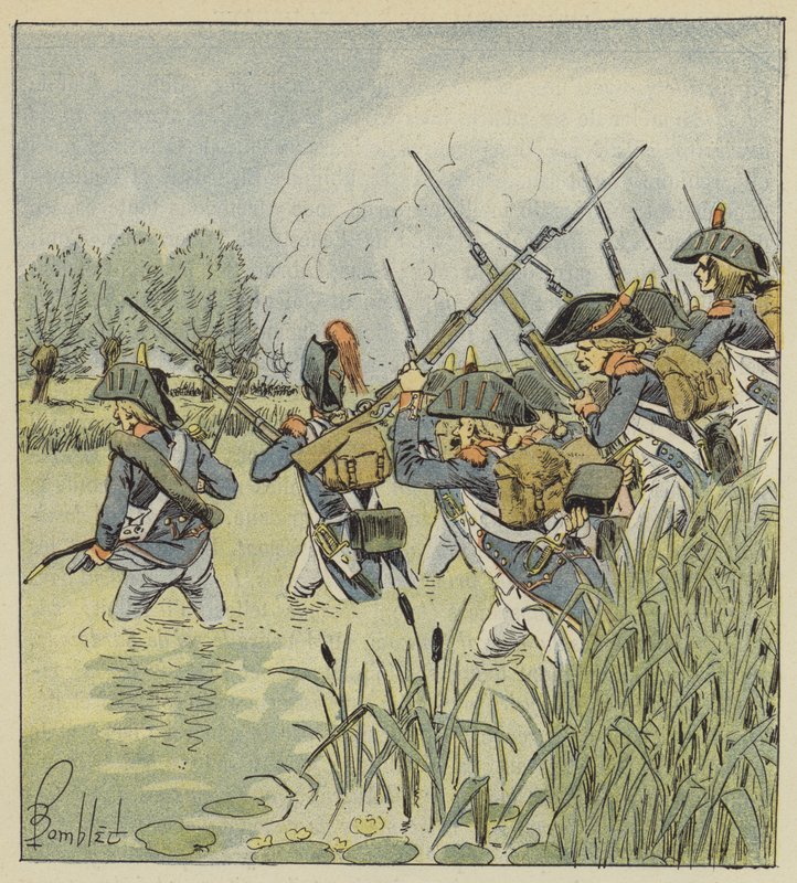 Die französische Armee überquert die Piave von after Louis Charles Bombled