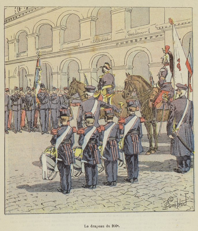 Die Fahne des 200. von after Louis Charles Bombled