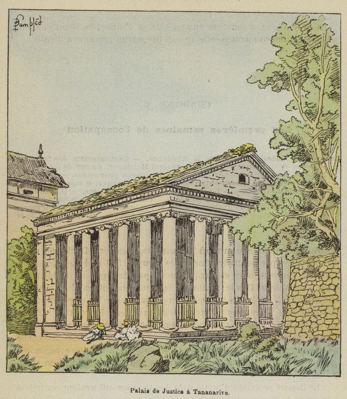 Justizpalast in Tananarive von after Louis Charles Bombled