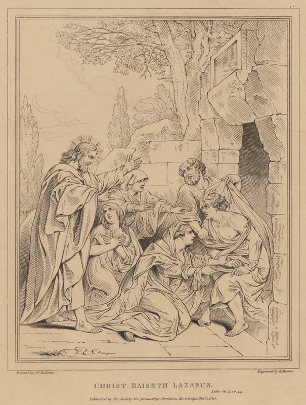Christus erweckt Lazarus, Lukas von after Peter Paul Rubens