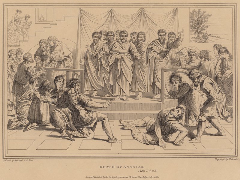 Tod des Ananias, Apostelgeschichte von after Raphael