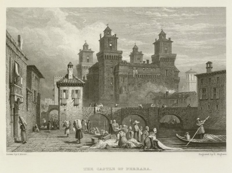 Das Schloss von Ferrara von Samuel (after) Prout